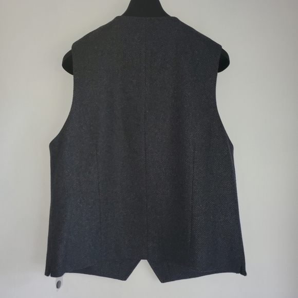 Joseph Abboud Charcoal Wool/Polyester Blend Tweed Vest Men's Large - Picture 6 of 7